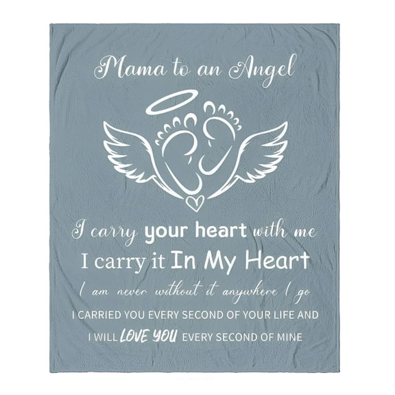 AUQ Miscarriage Gifts for Mothers,Loss of Baby Sympathy Gifts,Miscarriage Memorial Gifts for Parents,Infant Loss Gifts for Mom,Angel Baby Memorial Gift Throw Blanket 60 x 50"