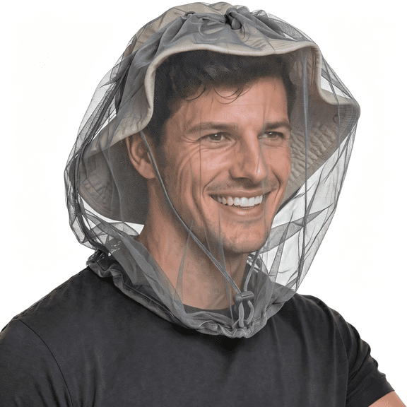 AUQ Mosquito Head Net Mesh Face Cover-Bug Face Netting Protection Against Gnats,Midges,Black Flies-Head Net for Men&Women,Hunting,Fishing,Camping,Gardening-No-See-Um Insect Netting