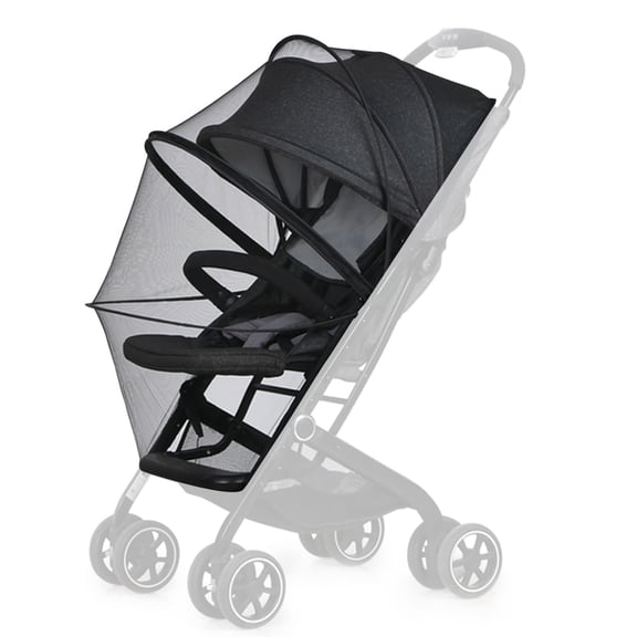 AUQ Mosquito Net for Stroller,Encrypted Stroller Mosquito Net Full Cover with Double Zipper,Breathable&Foldable Netting for Baby Cover(Black)