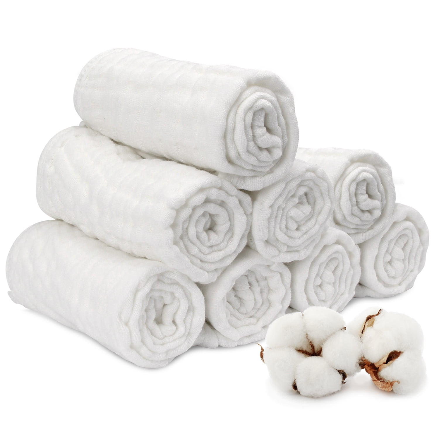 AUQ Muslin Burp Cloth for Baby Boys and Girls Cotton Newborn