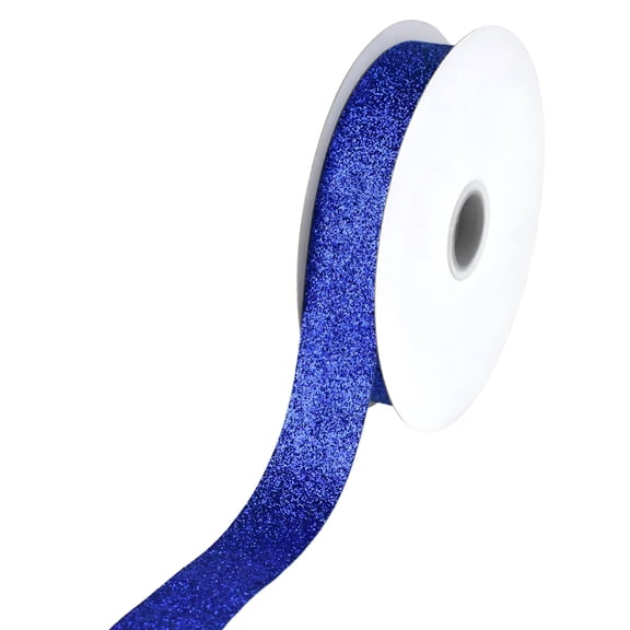 AUQ Nylon Metallic Glitter Ribbon,7/8-inch,25-yard,Royal Blue