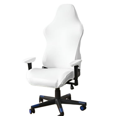 AUQ Office Chair Cover,Smooth Contour Shield Gaming Chair Cover,Breathable Plush Hold Chair Covers Armchair,White