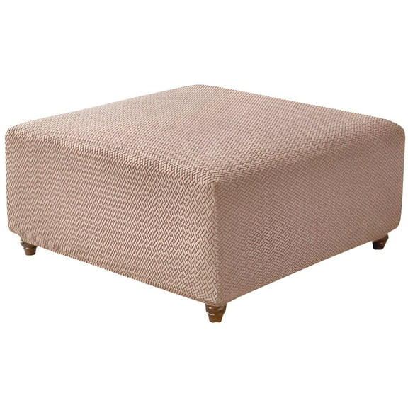 AUQ Ottoman Cover,35*35*14in Ottoman Cover Square,No Graffiti Slipcovers for Ottomans,Khaki
