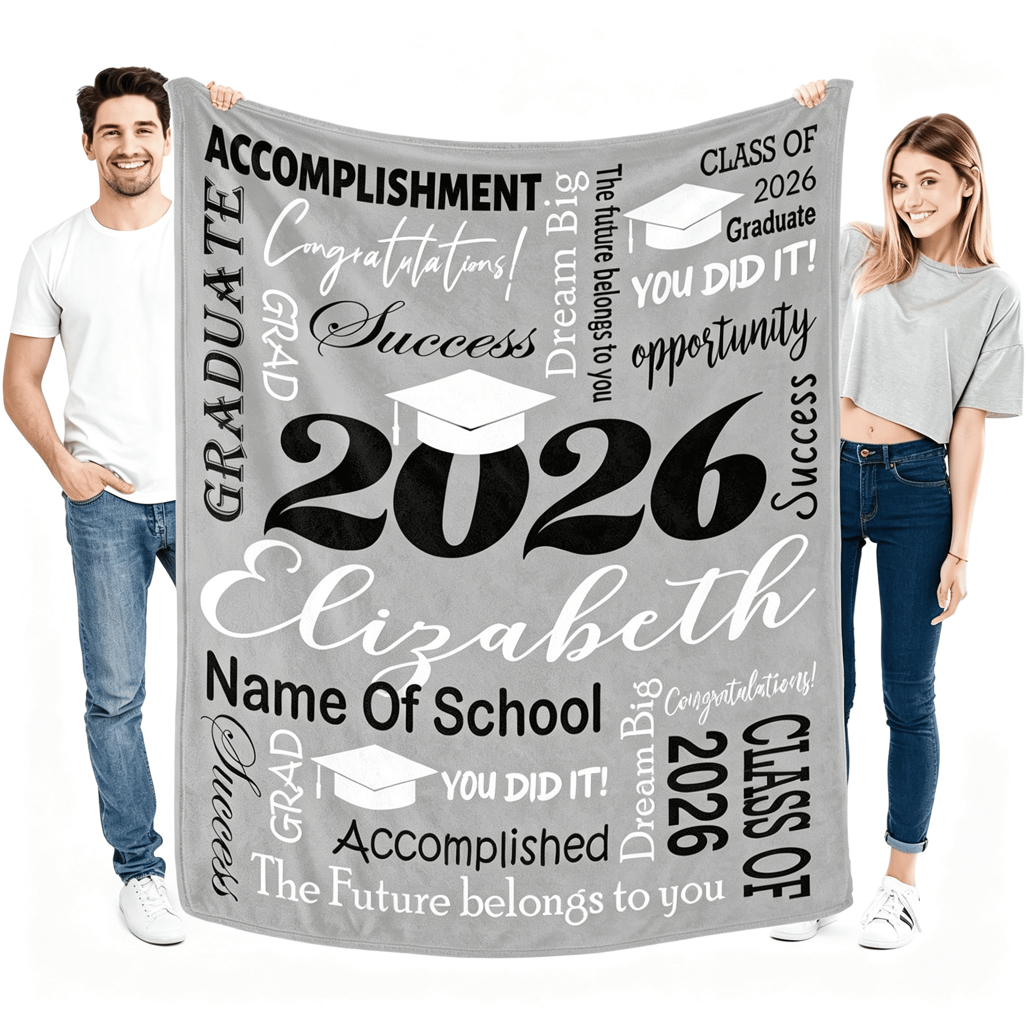 AUQ Personalized Graduation Blanket,Graduation Blanket 2026 ...