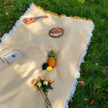 AUQ Picnic Blanket,High Heat Resistance Picnic Blankets,Terrain-Adaptive Travel Blanket,Yellow1,90X150