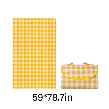 AUQ Picnic Blankets,Premium Nonwoven Waterproof Blanket with Quick Cleaning,Grass-Friendly Camping Blanket,59*78inch,Yellow