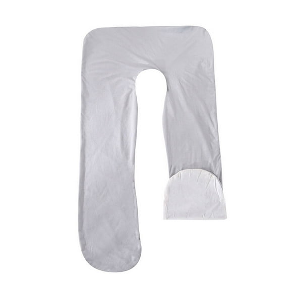 AUQ Pillow Covers U-Shaped Fit Stable Support U-Shaped Pregnancy Pillowcovers Warm Breathable Suitable for Pregnancy U Shaped Pillow Cover 140x80cm,Light Gray,White