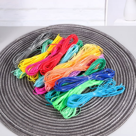 AUQ Plastic Cord String Plastic Gimp Beading Lanyard Bracelet Rope Bead Cord Thread Jewelry Bracelets Lacing (196.85X0.1X0.04 Inches)