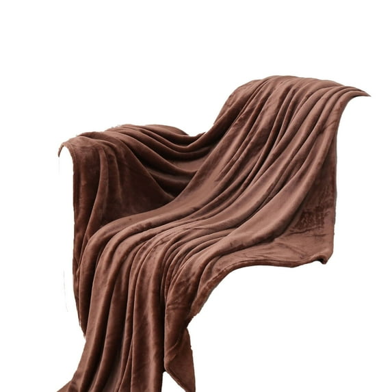 AUQ Plush Blanket Smooth Throw Blanket Suitable for Relaxing Blankets,Brown