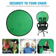 AUQ Portable Round Green Screen Backdrop, Polyester Photo Background with Stand for Video Streaming