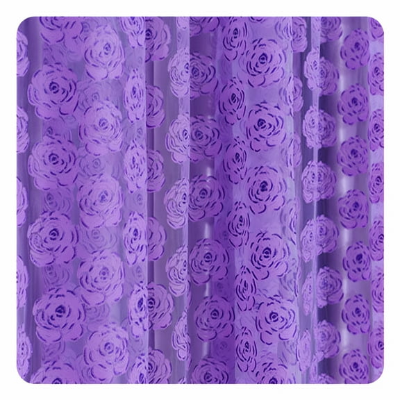 AUQ Purple Decor Bedroom Curtains Purple Curtains for Bedroom Rose Curtain Door Purple Tulle Panel Window Screens Balcony Sheer Home Decor Curtain for Door Window