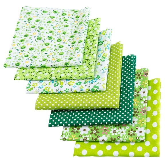 AUQ Quilting Supplies,Soft Breathable Cotton Fabric Fabric Squares,Smooth and simple to Sew Long-lasting Vibrant Floral Design Fat Quarters,Green