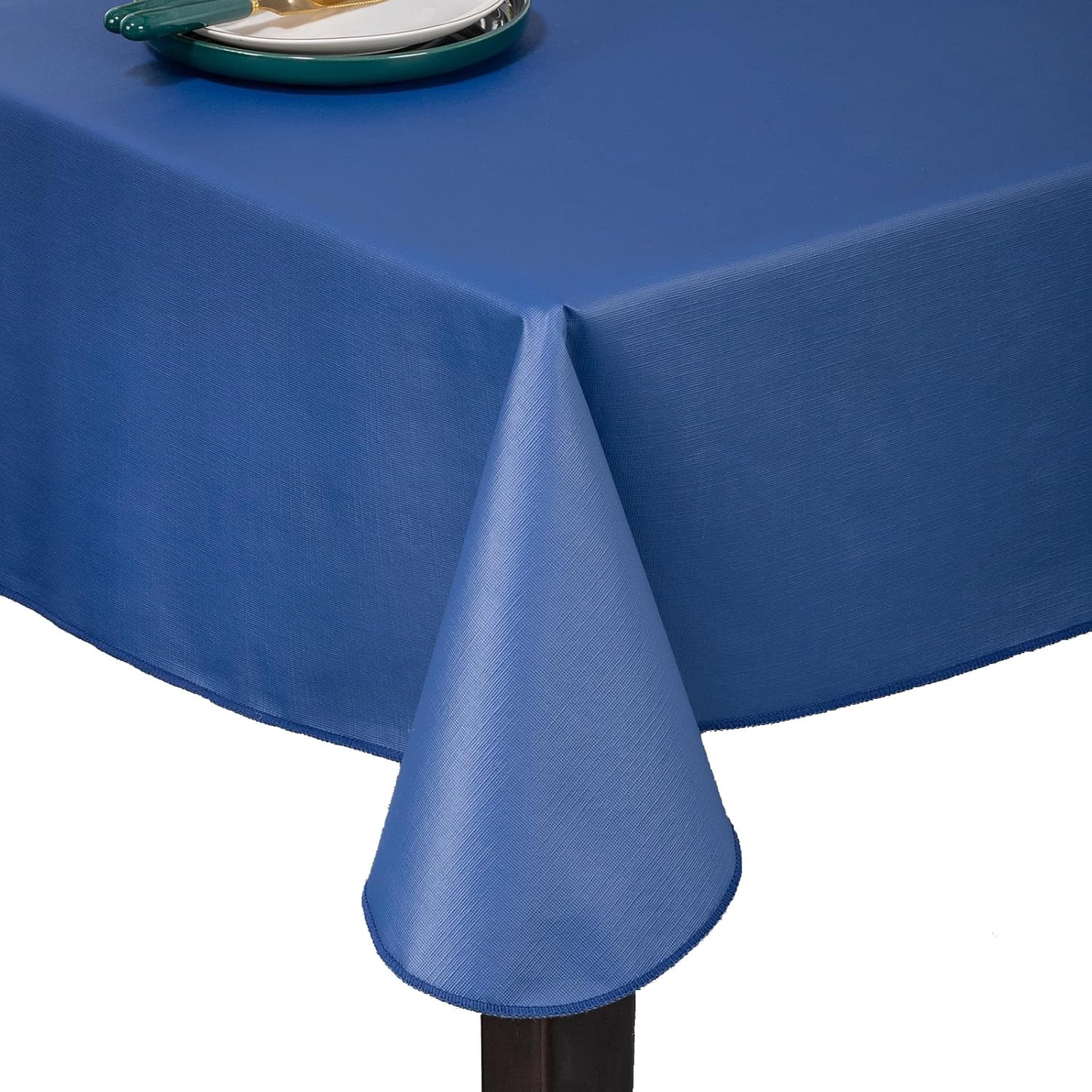 AUQ Rectangular Vinyl Tablecloth,Flannel Backed Waterproof Solid Color ...