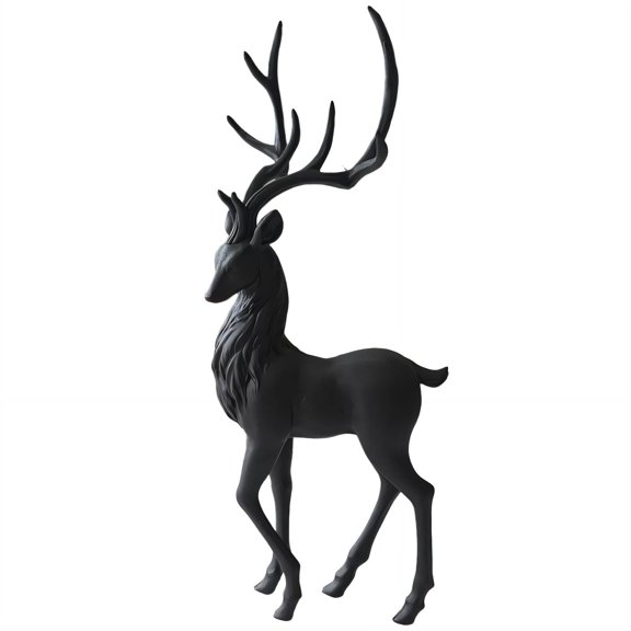 AUQ Reno,Creative Reindeer Design Reindeer,Entryway Decor Essential Deer Figurine,Perfect Housewarming Gift Deer Figurine,Black,Style2