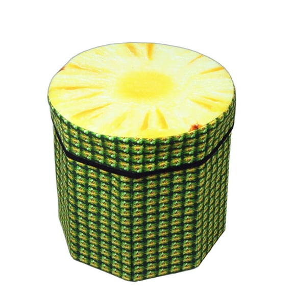 AUQ Round Ottoman with Storage,Large Capacity Design Foot Rest for Couch,Store Comforters Storage Ottoman Round,Multicolor,28*28*28cm,Fabric