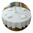 thumbnail image 1 of AUQ Round Tablecloth,Shrink Lasting Round Tablecloth 70 Inch,Cotton-Linen Blend Dining Table Cover,Gray,71", 1 of 4