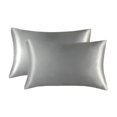 thumbnail image 1 of AUQ Satin Pillowcase,Similar to Silk Pillow Cases Queen Size Set of 2,Cooling Pillow Case Covers with Envelope Closure,Room Decor Valentine Gifts for Women Men,Silver Grey,20x30 Inches,2pcs, 1 of 8