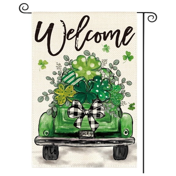 AUQ Seasonal Garden Flags,Fade-Resistant Printing St Patricks Day Garden Flag,Create A Festive Atmosphere Yard Decor for St Patricks Day Decorations