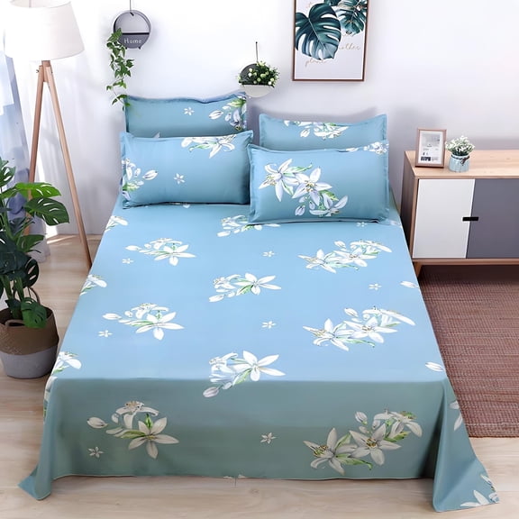 AUQ Sheets Queen Size Flower Patterns Boho Sheets Queen Soft Sheets Queen Hotel Style Sheets Washable,Breathable Sheets Summer Sheets Queen Queen Size Sheets