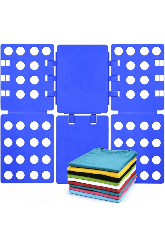AUQ Shirt Folding Board T Shirt Folder for Adults Laundry Room Pp Plastic Folding Tool 27.16"X22.44" Easy to Fold Clothes Into A Uniform Size,Blue