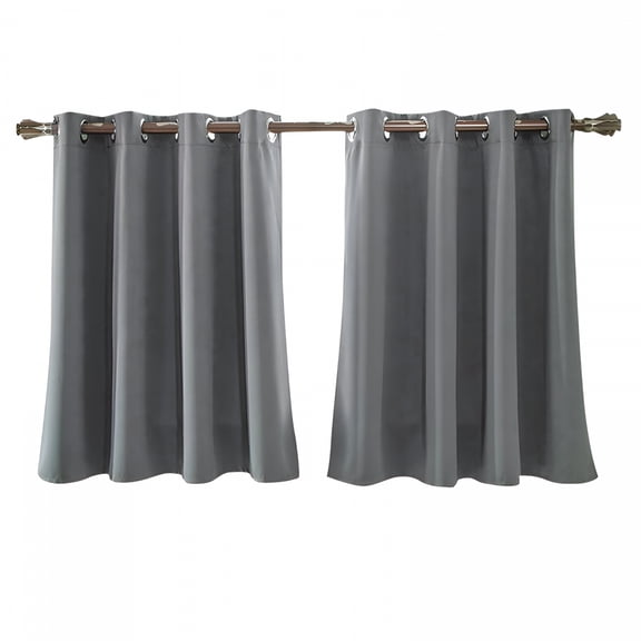 AUQ Short Blackout Curtains,For Bedroom Adjustable Length Rod Pocket Thermal Insulated Kitchen/Basement/Bathroom Window Curtain Drapes Bathroom Curtains Window,29*36In