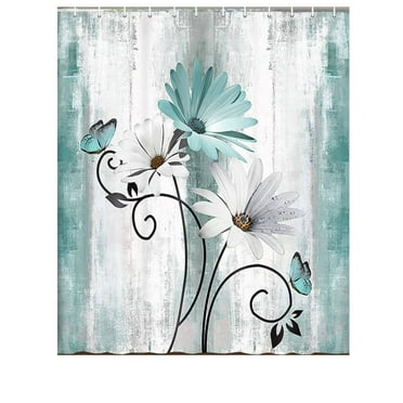 AUQ Shower Curtain,Lightweight Polyester Bathroom Decor,Colorful Floral Shower Curtain,Style1