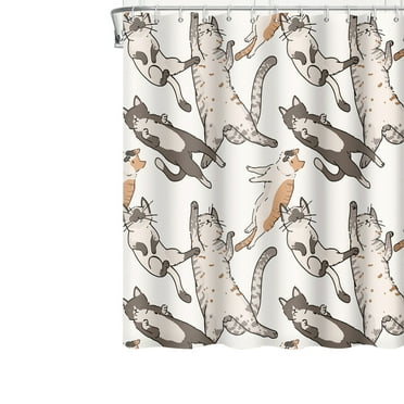 AUQ Shower Curtain,Polyester Fiber Shower Curtain Liner,Non-toxic to Humans Shower Curtains for Bathroom,Style1