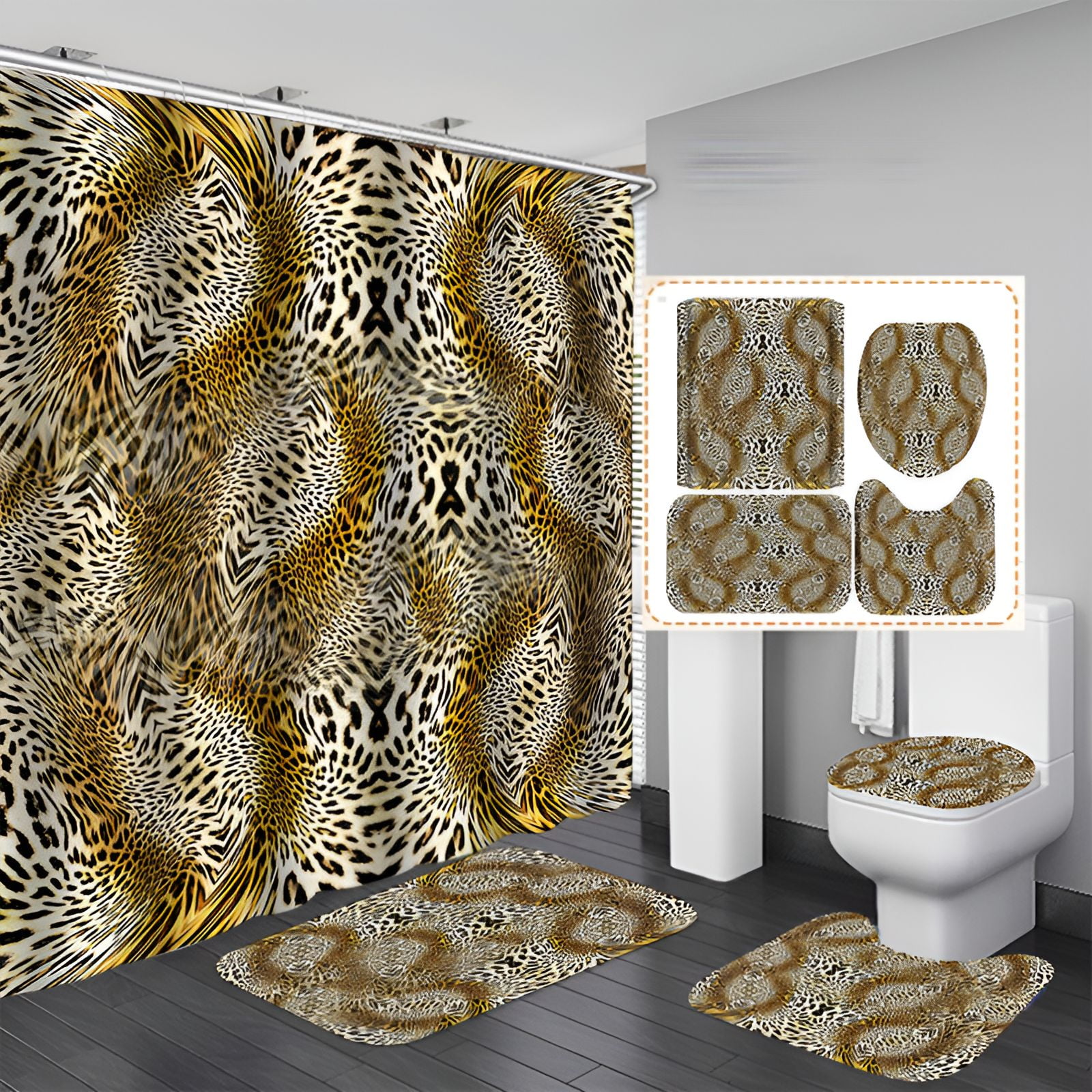 AUQ Shower Curtain Set,Mono-Tone Glow Bathroom Shower Curtain Sets,Mono ...