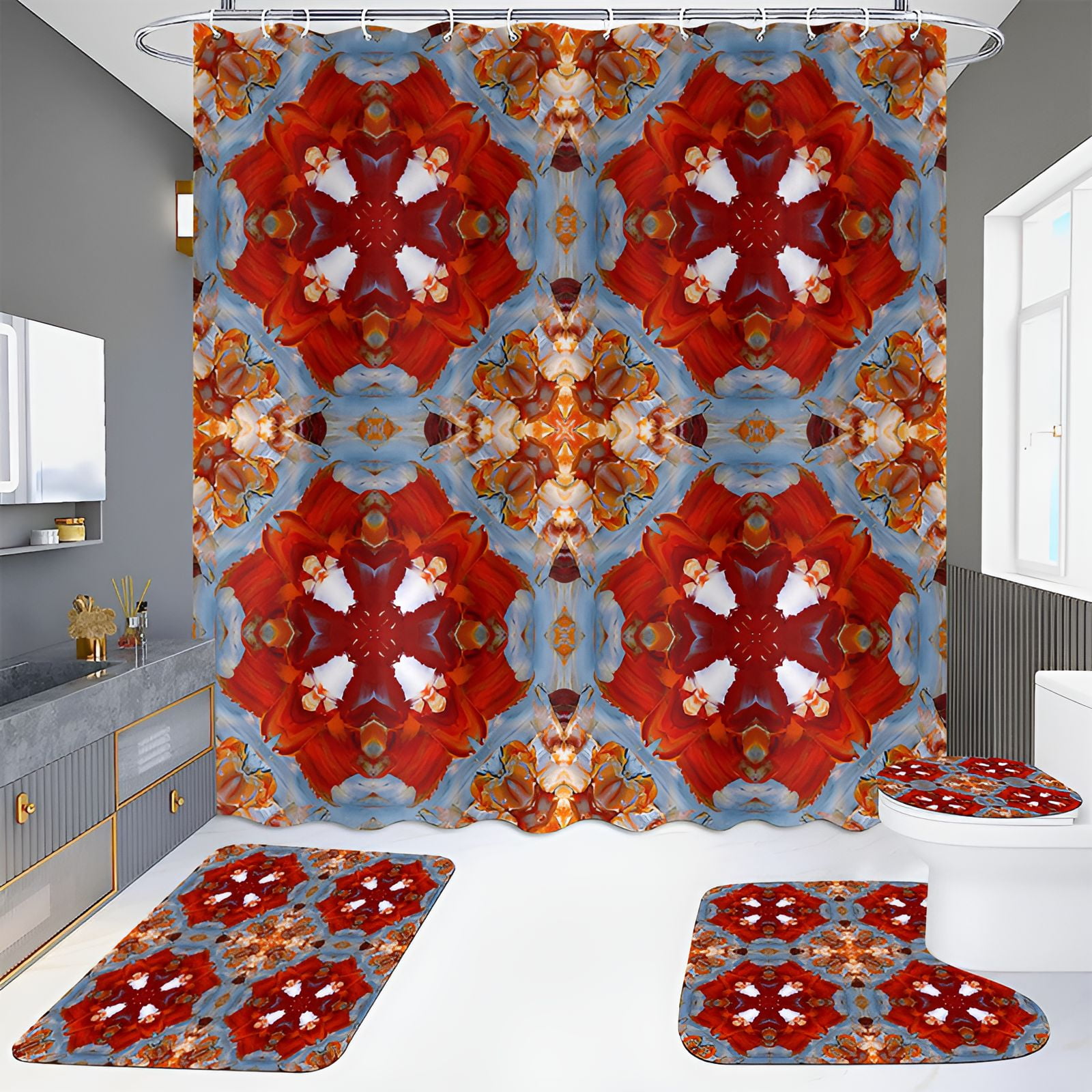 AUQ Shower Curtain Set,Nifty Style Lift Bathroom Shower Curtain Sets ...