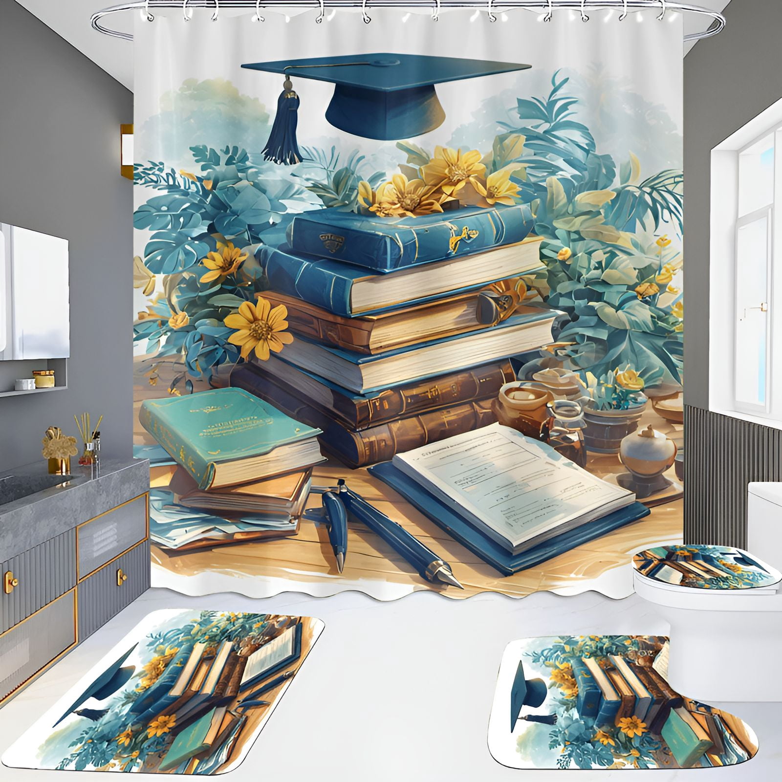 AUQ Shower Curtain Set,Ties Every Flair Bathroom Shower Curtain Sets ...