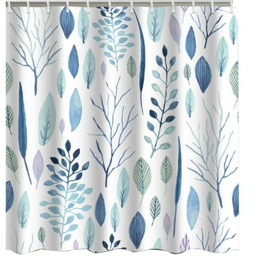 AUQ Shower Curtain,Waterproof Polyester Bathroom Set,Resistant to Wrinkling Shower Curtain Set,Blue