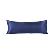 AUQ Silk Pillow Cases Bright Color Satin Pillowcase Polyester Silk Like Fabric Silk Pillowcases 20x54in,Blue