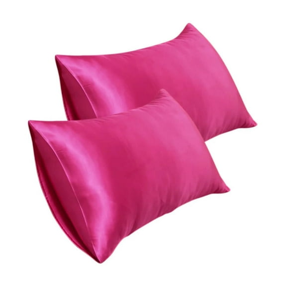 AUQ Silk Pillow Cases,Ultimate Luxury for Hair and Skin Pillow Covers,Easy to Care For Pillows,Pink