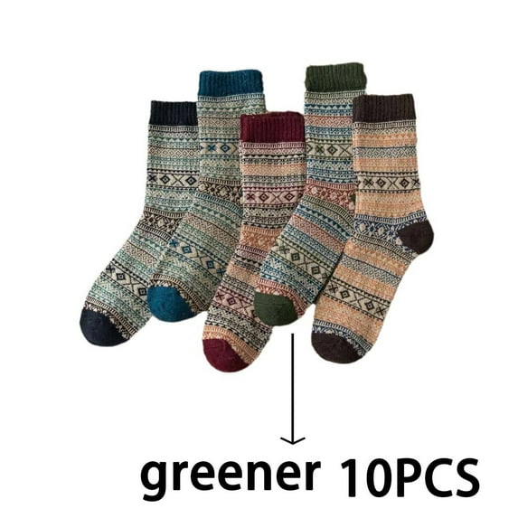 AUQ Socks Odor Control Fuzzy Socks,Thickened Design Moisture-Wicking Long Socks,Green