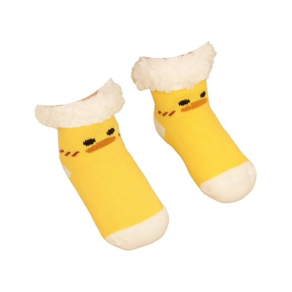 AUQ Socks Practical Gift Fuzzy Socks,Thoughtful Girls Socks for Loved Ones,Yellow Chicken,Ages 0-6 Months