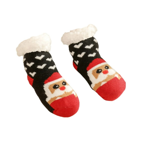 AUQ Socks Skin-Safe Material Fuzzy Socks,Gentle Girls Socks for Cold Mornings,Loving Old Man,Aged 6-10 Years