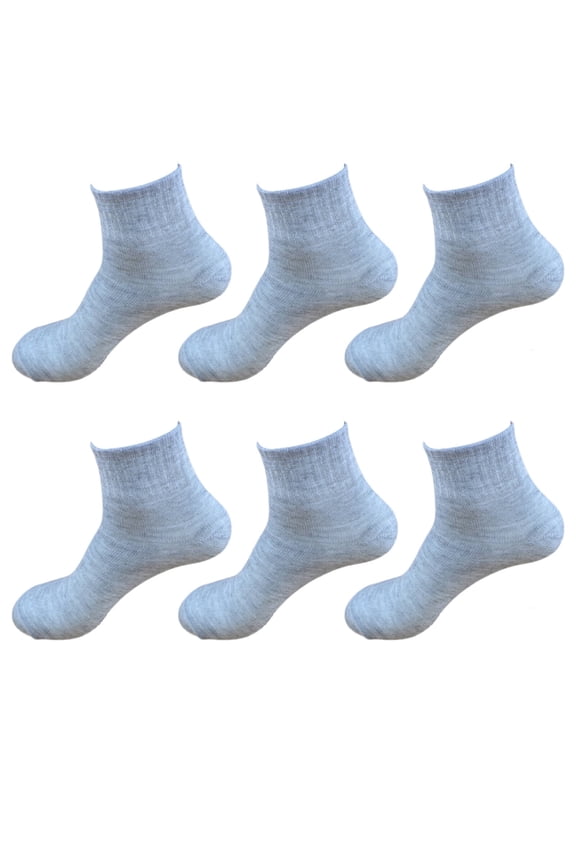 TELOLY 6Pcs Pack of Socks Odor Control,Sweat-Wicking Adult Socks,Socks Women,Cotton Mens Socks,Grey