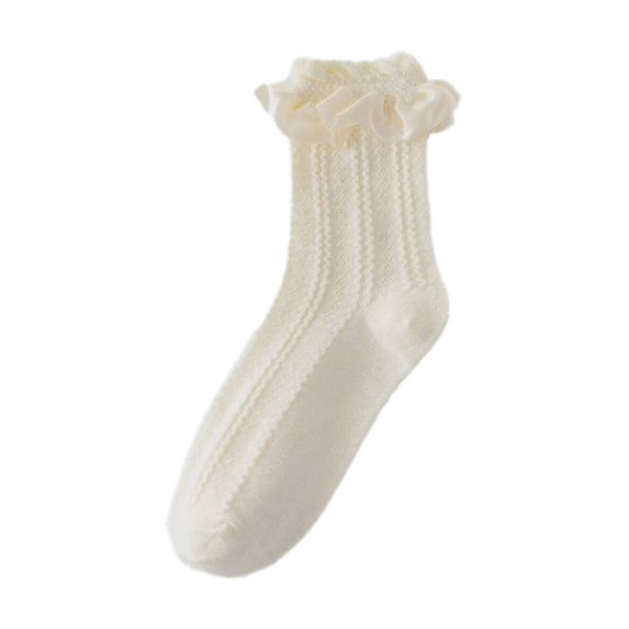 AUQ Socks for Women,Polyester Womens Socks,Calcetines Para Mujer,White