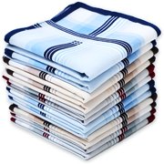 AUQ Soft Cotton Handkerchiefs for Men with Elegant Pattern in Assorted Color,16 Inches Large Hankies