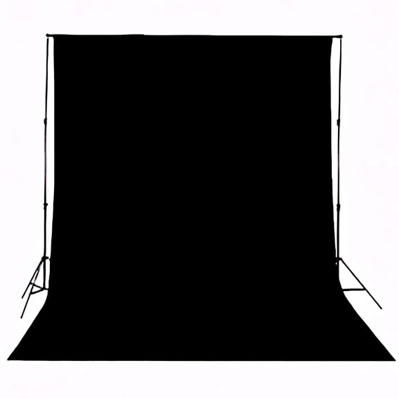 AUQ Solid Black Backdrop Muslin Portrait Background Screen for Photo Backdrop Video Photography Studio (5x6.5ft,Black)