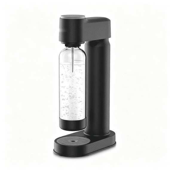 AUQ Sparkling Water Maker Add4901Bkoq/37, Plastic Soda Streaming Machine with Quick Twist Bottle, 1L Bpa Free Pet Carbonating Bottle, Soda Maker Compatible with 60L Co2 Carbonator