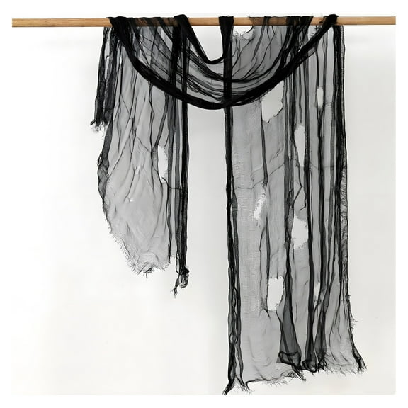 AUQ Spider Web Decoration,78.74 × 157.48in Halloween Spider,Hole Spider Web,Black