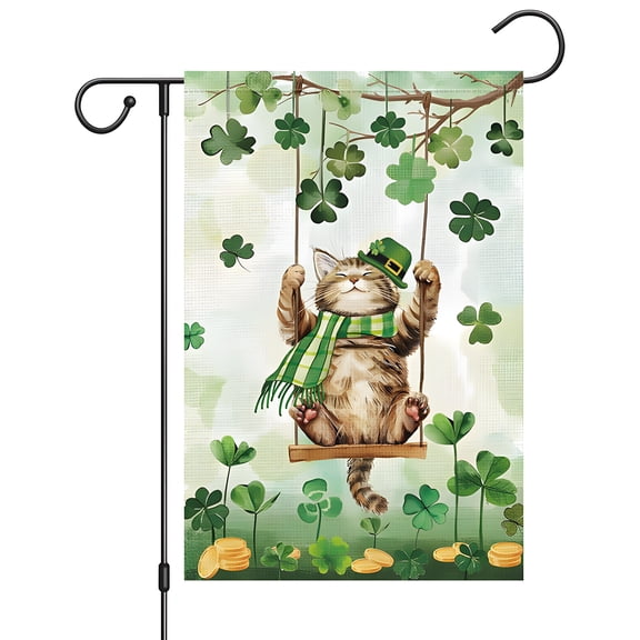AUQ Spring Garden Flags for Outside,Clear Patterns with Vibrant Colors St Patricks Day Garden Flag,Create A Festive Atmosphere Outdoor Flags for St Patricks Day Decorations