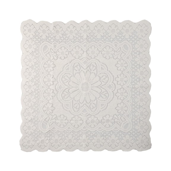 AUQ Square Crochet Doily Vintage Lace Wedding Table Cloth Runner Embroidery Decor white lace tablecloth white table cloth rectangle
