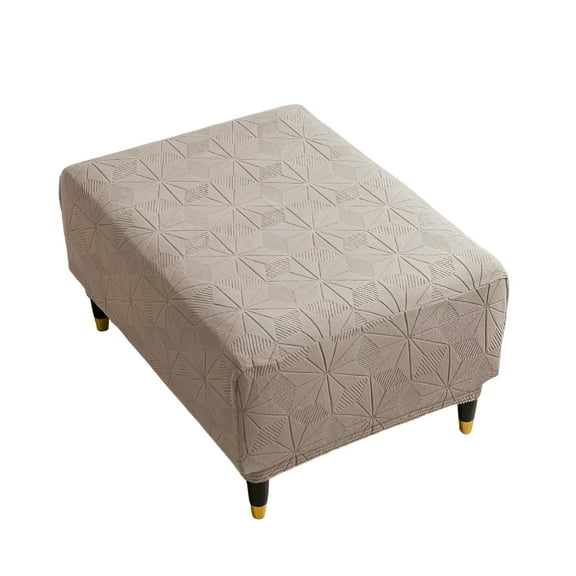 AUQ Stretch Square Ottoman Covers Slipcover,Soft Knitted Jacquard Cover for Ottoman Square Footstool Protector for Living Room 13-18in