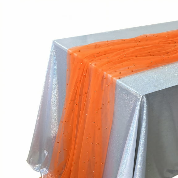 AUQ Summer Table Runner,Swift Polish Farmhouse Table Runner,Rugged Texture Kitchen Table Decor,Orange