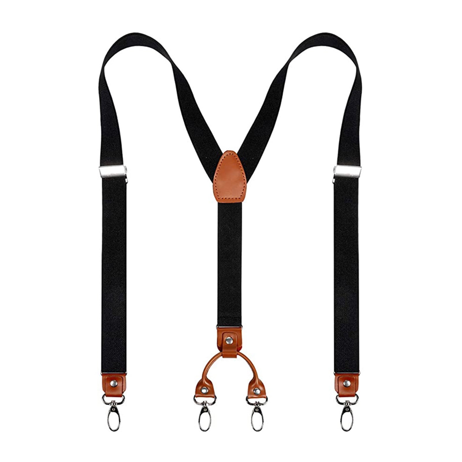 AUQ Suspenders,Men's Suspenders Heavy Duty Button-In Style,Fashionable Casual Red