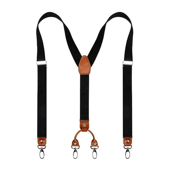 AUQ Suspenders,Men's Suspenders Heavy Duty Button-In Style,Fashionable Casual Red