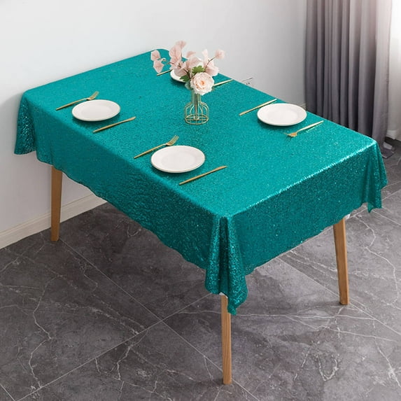 AUQ Table Cloth,Long-Lasting and Sturdy Tablecloths,High-Density Sequin Fabric Tablecloth for Wedding,Birthday Party,or Family Dinner,120*180CM,Green