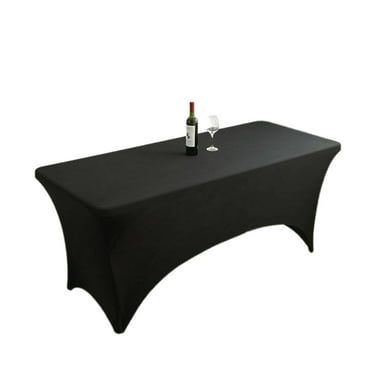 AUQ Table Cloth,Perfect Fit with High Stretch Fabric Tablecloth,Waterproof and Stain-Resistant Tablecloths,183*76*76CM,Black